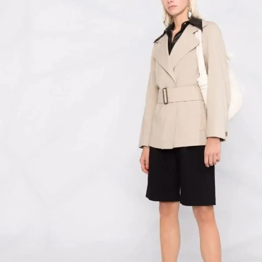🎀SSENSE NEW Vince. Belted linen blend jacket x-large beige women’s - Picture 2 of 12
